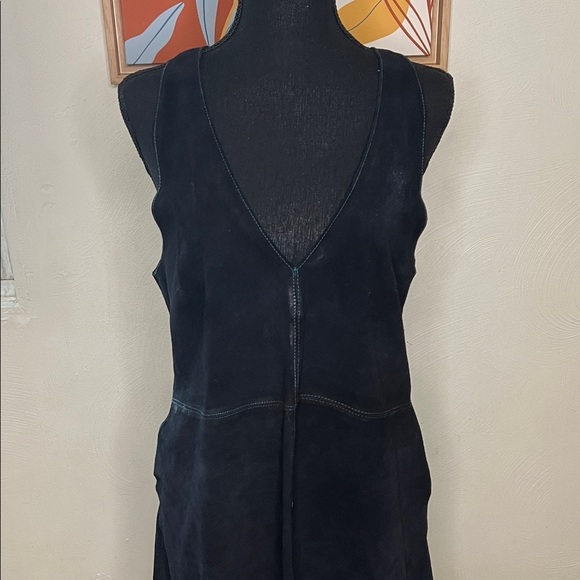Free People Retro Love Suede Mini Dress Black Size S - Picture 3 of 8